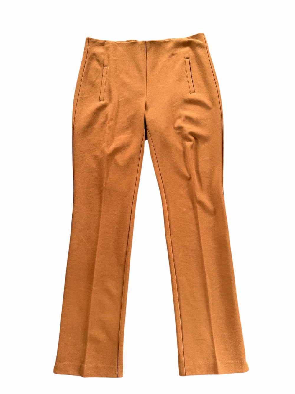 Chico’s Camel/Brown Pull-on Straight Leg Ponte Knit Pants Sz 0 (S/4)